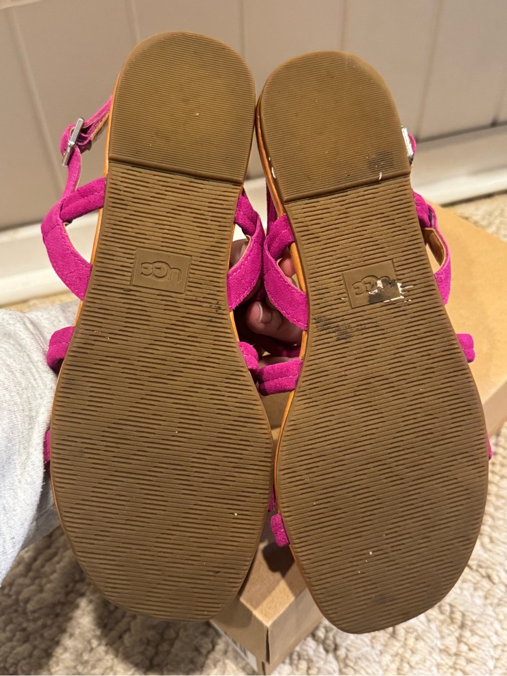 UGG Mytis Triple-Strap Fuchsia Sandals - Picture 4 of 7